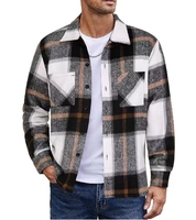 Chemise-veste en flanelle épaisse pour homme, décontractée et élégante, à carreaux, polyvalente