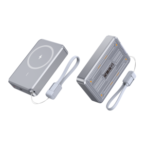 10000mAh Magnetic Wireless Power Bank with Zinc Alloy Stand, 22.5W Fast Charging Metal Finish Portable <b>Charger</b> - Product Image 2