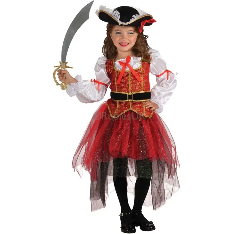 Детский костюм для косплея на Хэллоуин для девочек, комплект одежды для косплея пирата, детская одежда для ролевых игр