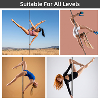 PRIOR FITNESS Poteau de Danse Aérienne, Certifié SGS, Poteau de Danse Aérienne de 3m 45mm avec Matériel de Fixation pour Plafond de 12-15 pieds pour la Danse Aérienne