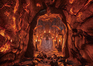 Décor de fond de temple souterrain fantastique, grotte de montagne mystérieuse, château ancien, donjon, décorations de fête - Product Image 4
