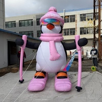 Statue publicitaire de pingouin empereur gonflable pour la décoration d'entrée d'aquarium, mascotte gonflable de pingouin pour accessoires de fête
