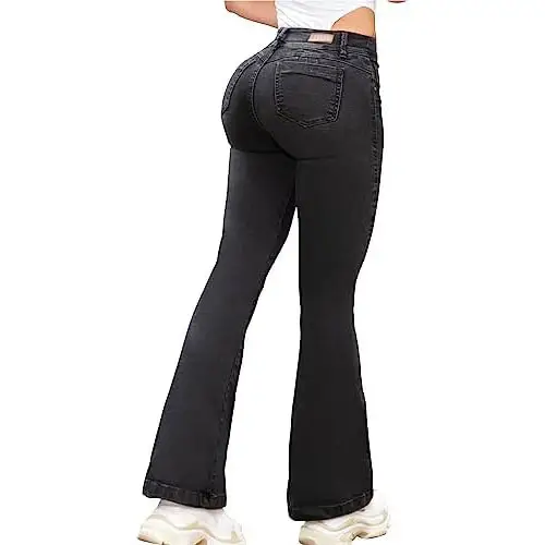 Pantalones Colombianos Cola Butt Lifting Jeans for Women Colombian Jeans for Women Butt Lift Boot Cut Jeans Blue