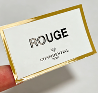 Autocollant en papier adhésif verni brillant UV de luxe, logo personnalisé en relief pour étiquette de flacon en verre cosmétique