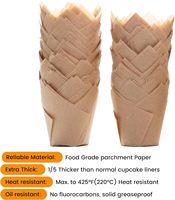 Choix de cuisson naturel tulipe Cupcake doublures écologique antiadhésif papier sulfurisé jetable four sûr 200 pièces sac