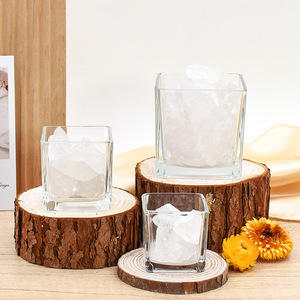 <span class=keywords><strong>Prix</strong></span> d'usine bon marché 80ml 130ml 300ml 640ml Contenant de bougie en verre transparent carré Pot de bougie pour bricolage Noël Saint-Valentin - Product Image 2