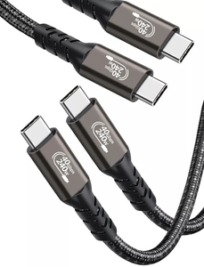 Thunderbolt 4 Pro 40Gbps Usb4 Loại <span class=keywords><strong>C</strong></span> Để <span class=keywords><strong>C</strong></span> 240W Nhanh Chóng Sạ<span class=keywords><strong>c</strong></span> <span class=keywords><strong>C</strong></span>áp Dữ Liệu <span class=keywords><strong>6</strong></span> <span class=keywords><strong>Ft</strong></span> - Product Image 2