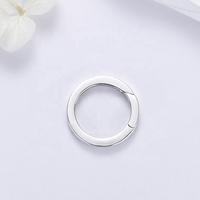 Fermoir rond plat en forme de O en argent sterling plaqué or 14 carats 18 carats 14mm 16mm 18mm 20mm Porte-breloque circulaire Rehausseur de serrure pour collier