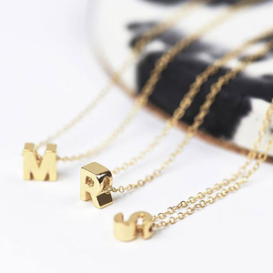 <span class=keywords><strong>Collier</strong></span> en acier inoxydable 14k or 26 lettres d'alphabet, bijou ras du cou avec initiales, pour femmes, 316 <span class=keywords><strong>l</strong></span> - Product Image 4