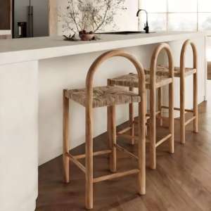 Tabourets de <span class=keywords><strong>bar</strong></span> en bois massif tressé en rotin de style designer, tabourets de <span class=keywords><strong>bar</strong></span> d'îlot de style chinois <span class=keywords><strong>vintage</strong></span> - Product Image 1