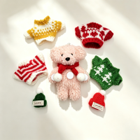Décoration de Noël en peluche : mini-ours en peluche doux avec pull tricoté et bonnet de Père Noël pour tasse à café ou décoration de table