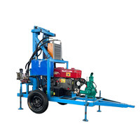 Plateforme mobile portable FY avec châssis à roues, moteur diesel, pompe de forage de puits d'eau, boîte de vitesses, profondeur maximale de 200 m, diamètre de forage de 200 mm, 380 V