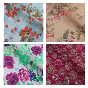 Breathable eco-friendly 100% Ramie Printed fabric 130gsm For Dress