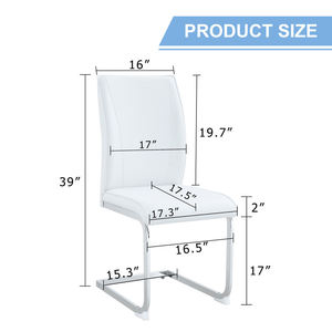 Juego de Sillas de Comedor de Lujo con Patas Plateadas, Cojín de Material PU Resistente con Diseño de Arco Simple, Estilo Moderno para Muebles de Hogar y Hotel - Product Image 2