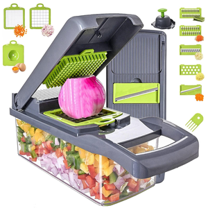 Hachoir à légumes 13-en-1 sans BPA, hachoir à oignons professionnel, trancheuse mandoline, lames en acier inoxydable, en stock dans l'entrepôt américain - Product Image 1