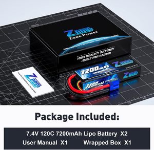 Zeee 2S Lipo 배터리 7200mAh <span class=keywords><strong>7.4V</strong></span> 120C 하드 케이스 <span class=keywords><strong>RC</strong></span> 배터리 EC5 커넥터와 1/8 1/10 <span class=keywords><strong>RC</strong></span> 자동차 트럭 <span class=keywords><strong>RC</strong></span> 차량 레이싱 모드 - Product Image 6