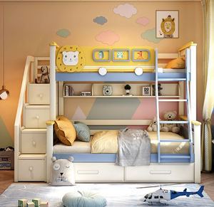 Cama litera moderna de madera de pino maciza <span class=keywords><strong>para</strong></span> niños y niñas, ideal <span class=keywords><strong>para</strong></span> apartamentos, cama alta <span class=keywords><strong>para</strong></span> madre e hija - Product Image 2