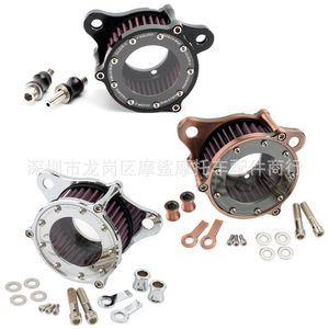 Filtro de Aire para Motocicleta Moshark 18x14x10, Aluminio CNC, Negro Bronce, Pieza de Modificación Retro para Harley - Product Image 1