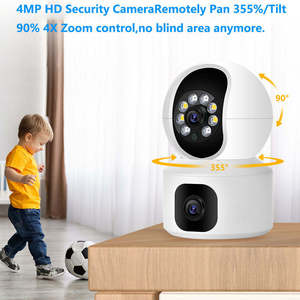 Caméra WiFi 3MP <span class=keywords><strong>avec</strong></span> double écran, moniteur pour bébé, vision nocturne, caméra IP de sécurité PTZ intérieure, CCTV <span class=keywords><strong>avec</strong></span> sirène intégrée, audio bidirectionnel - Product Image 3