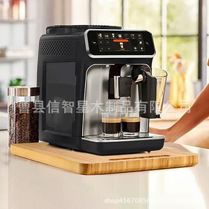Bamboo Coffee Machine Base With Handle Solid Wood Kitchen Countertop Sliding Tray Modern Design Easy To Clean - Product Image 1