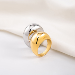 แหวนทรงเรขาคณิตแบบมินิมอล เหล็กชุบทอง ของขวัญเครื่องประดับแฟชั่นสำหรับทุกเพศ - Product Image 1