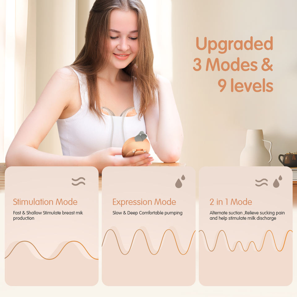 Factory Oem Custom Wearable In-Bra Silicone Milk Collection Cups Breastpump Electric Hands Free Double Breast Pump