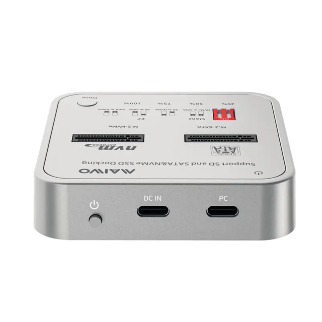 MAIWO K3016CL ABS M.2 NVME SATA SSD Duplicator Adapter Type-C 10Gbps Solid State Drive Clone Docking Station with Card Reader