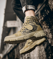 Bottes tactiques pour hommes, respirantes, légères, camouflage, mi-hautes, en toile, semelle extérieure souple, fermeture à cordon, pour un usage décontracté