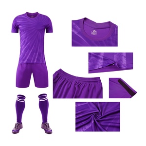 Prix usine 100% Kit d'entraînement de football en polyester à vendre maillot de football violet et short maillot de football en gros enfants - Product Image 2