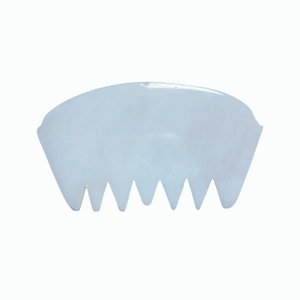 Peigne de massage du cuir chevelu en jade blanc naturel en gros, outil de massage des dents en jade blanc avec logo personnalisé pour les soins capillaires - Product Image 4