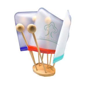 Tendedero de bolsas de plástico de madera de haya-Bolsa reutilizable y secador de botellas, diseño de ahorro de espacio para almacenamiento de cocina - Product Image 1