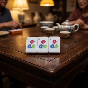 Juego de Mahjong Americano de Lujo, Portátil, de 4 Capas de Acrílico, 160 Fichas Clásicas, para Entretenimiento <span class=keywords><strong>VIP</strong></span> y Póker - Product Image 1