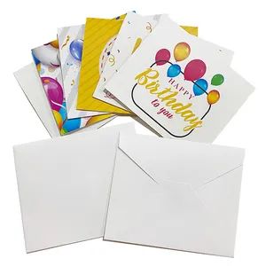 2024 diskon besar-besaran kartu ucapan cetak kustom dengan amplop kustomisasi kartu Terima kasih kotak hadiah Natal kartu ulang tahun