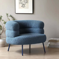 Fauteuil de salon pliable moderne de luxe nordique avec structure en bois massif pour chambre, extérieur, villa, salon, accent Teddy