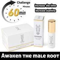 Crema y Spray Retardante MAXMAN para Hombres, Diseño de Cabeza de Caballo, 15 ml, Fórmula Herbal 100% Impermeable