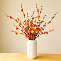 Kunstmatige Orbiculatus-tak met nep oranje bessen, nep winterfruit voor thuisvaas, Chinese nieuwjaarsbloemdecoratie