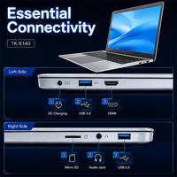 Ordinateurs portables neufs de 14 pouces en gros, Computadora Portatil, RAM 6 Go + 256 Go/512 Go SSD, écran HD, ordinateur portable