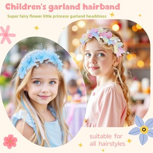 Guirlande florale arc-en-ciel vibrante pour enfants, idéale pour séance photo <span class=keywords><strong>de</strong></span> princesse des forêts, couronne <span class=keywords><strong>de</strong></span> fleurs mignonne, accessoire <span class=keywords><strong>de</strong></span> cheveux, cadeau <span class=keywords><strong>de</strong></span> fête - Product Image 4