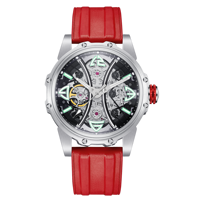 Montre mécanique automatique pour homme HANBORO 46 mm Cadran irrégulier Fenêtre Design trèfle à quatre feuilles tendance Pointeur en verre
