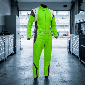 Traje de Carreras de Manga Larga para Hombre - Color Verde - Transpirable, para Todas las Estaciones, Ropa de Motociclismo y Automovilismo con Estampado Duradero - Traje de Carreras de Karts - Product Image 1