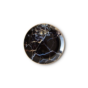 Ceramics Dishwasher Safe Bone China Dinning Ceramic Plate with Gold Rim Excellent Houseware Black <b>Marble</b> Dinner <b>Set</b> - Product Image 6
