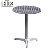 Table ronde industrielle en aluminium Haida HD-J196 de haute qualité avec finition brossée pour une utilisation en extérieur et en intérieur, salon, salle à manger, hôtel