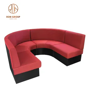Modern Luxury Custom Coffee Shop Restaurant Bar Furniture Set Circular Leather U Shape Sofa Lounge Booth Seating with Cushions