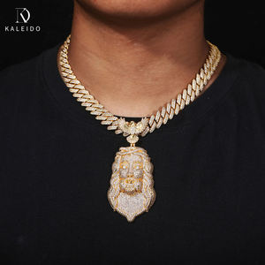 จี้พระเยซูรูปนกอินทรีประดับเพชรซิคอนเต็มตัว ชุบทอง 18K  แบบกำหนดสีได้  สำหรับผู้ชาย - Product Image 5