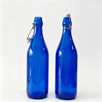 Bouteilles en verre vides en gros, bouteilles de boissons avec couvercles à clipser pour une conservation hermétique des enzymes, bouteilles de lait, jus, vin de fruits