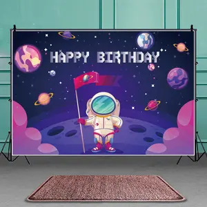5_ 3ft cartoni animati astronauti spaziali fotografia sfondo ragazzi decorazioni festa di buon compleanno in vinile sfondo foto cabina