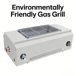 Parrilla de Barbacoa Eléctrica Comercial Multifuncional de Sobremesa, Parrilla de Barbacoa de Gas de Acero Inoxidable con Piedra Volcánica - Product Image 5