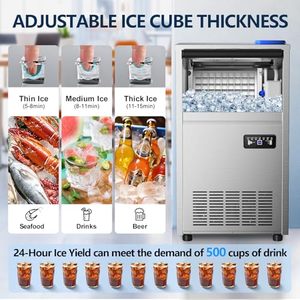Commercial Fast <b>Ice</b> Maker <b>Machine</b> 11kg Storage Stainless Steel Counter Freestanding for <b>Home</b> Stainless Steel <b>Ice</b> Maker - Product Image 5