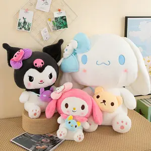 Large Size Cinnamoroll Melody Kuromi Plush Dolls Famous Anime Cartoon Figure Plush Toys Kids Girls Gifts