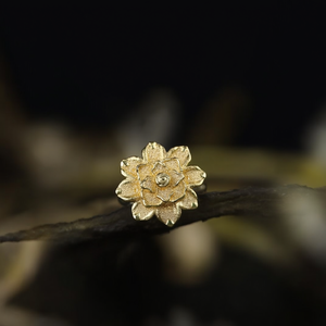 Fashion <b>Rings</b> 316L Stainless Steel PVD Gold Plating Sustainable Resistant Flower Design - Product Image 3